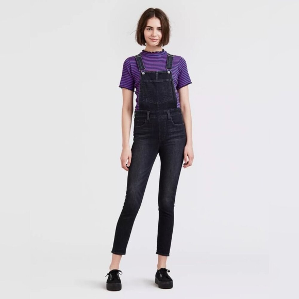 Levi's Skinny Denim Overalls Size 32 Grey Black